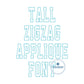 Tall Academic Zigzag Font Applique Embroidery Six Sizes 3, 4, 5, 6, 7, and 8 Inch, plus Native BX