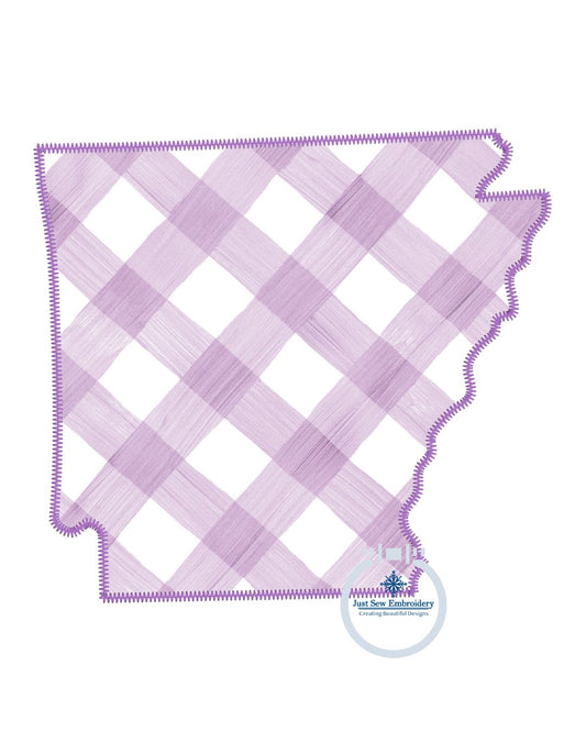 Arkansas Applique Embroidery Design AR Zigzag Stitch One Size 8x12 Hoop
