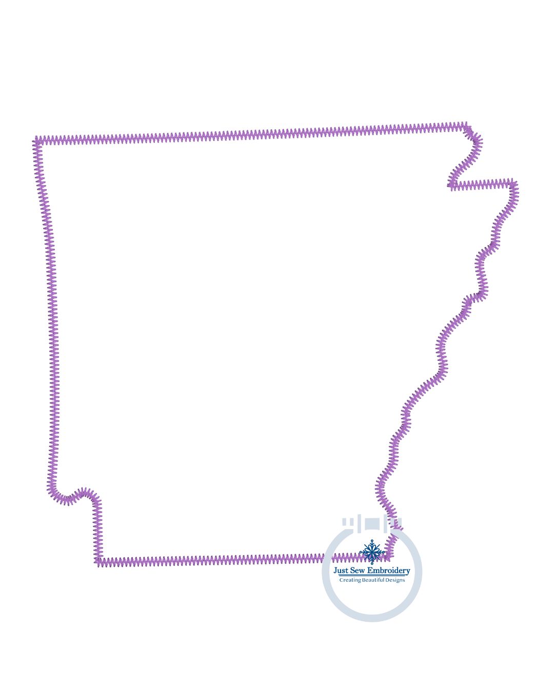 Arkansas Applique Embroidery Design AR Zigzag Stitch One Size 8x12 Hoop
