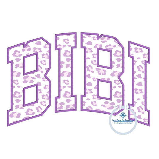 BIBI Academic Satin Applique Embroidery Design Five Sizes 5x7, 8x8, 6x10, 9x9, and 8x12 Hoops