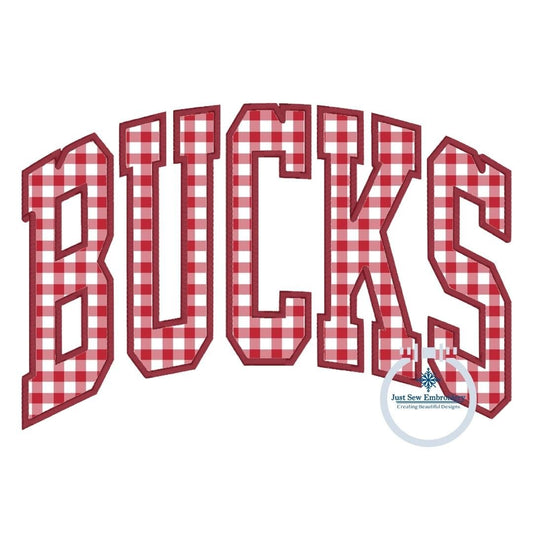 BUCKS Arched Applique Embroidery Satin Stitch Design Machine Embroidery Five Sizes 5x7, 8x8, 6x10, 7x12, and 8x12 Hoop