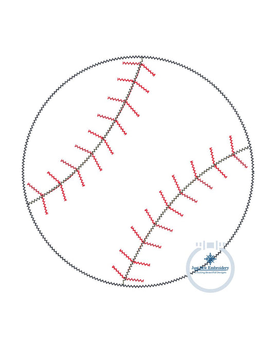 Baseball Chenille Yarn Applique Embroidery Design Seven Sizes 4x4, 5x5, 6x6, 7x7, 8x8, 9x9, and 10x10