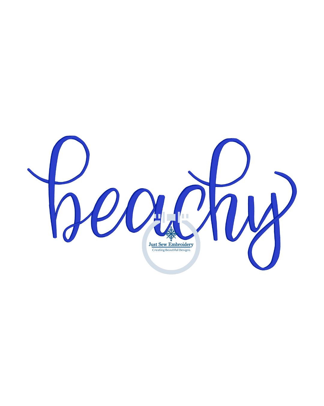 Beachy Embroidery Design Satin Stitch 8x12 Hoop
