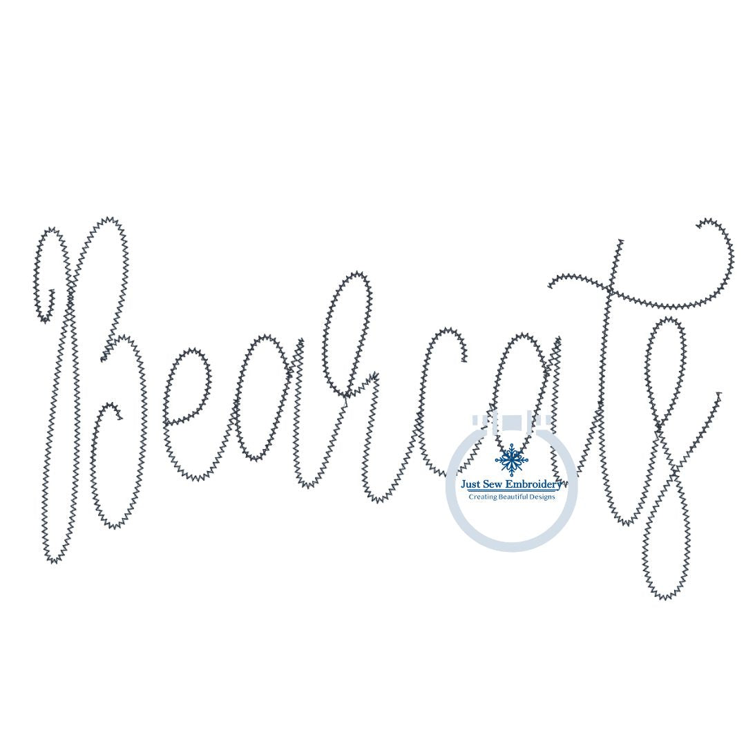 Bearcats Script Chenille Yarn Applique Design Machine Embroidery Three Sizes 9x9, 6x10, and 7x12 Hoop