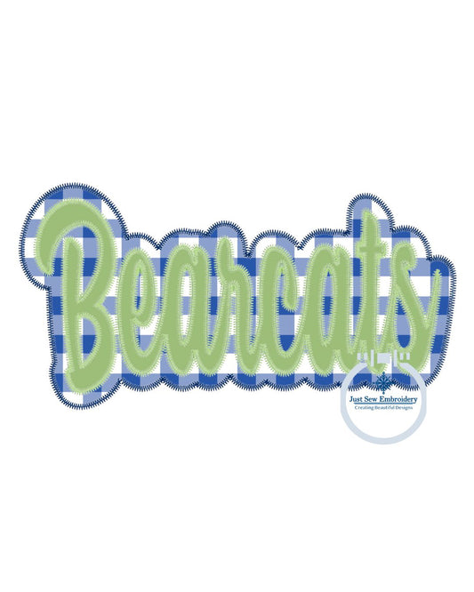 BEARCATS Double Zigzag Script Applique Embroidery Machine Design Three Sizes 9x9, 6x10, and 7x12 Hoop