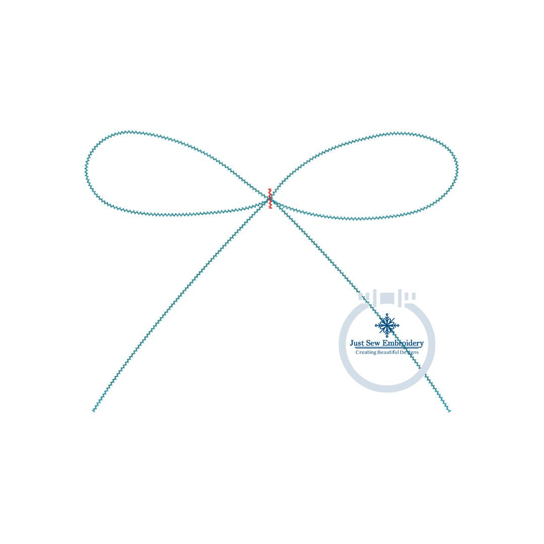 Bow Simple Chenille Yarn Embroidery Design Machine Five Sizes 5x7, 8x8, 6x10, 7x12, and 8x12 Hoop