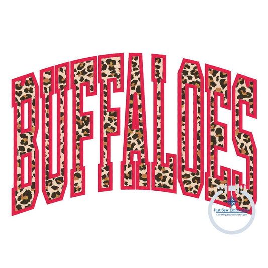 BUFFALOS Arched Applique Design Machine Embroidery Satin Edge One Size 8x12 Hoop