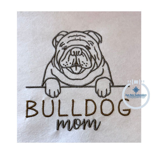 Bulldog Mom Peeker Embroidery Frenchie Embroidery Design One Size 4x4 Hoop