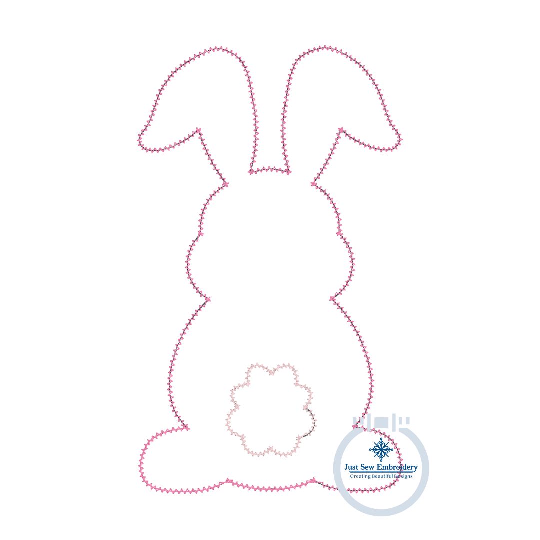 Rabbit Easter Chenille Yarn Applique Embroidery Six Sizes 5, 6, 7, 8, 9, and Ten Inch Hoop