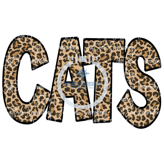CATS Leopard Print PNG PDF Bold Block Print Digital File