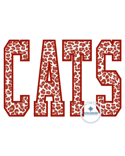 Cats Applique Embroidery Design Machine Embroidery Satin Stitch Six Sizes 5x7, 8x8, 9x9, 6x10, 7x12, and 8x12 Hoop