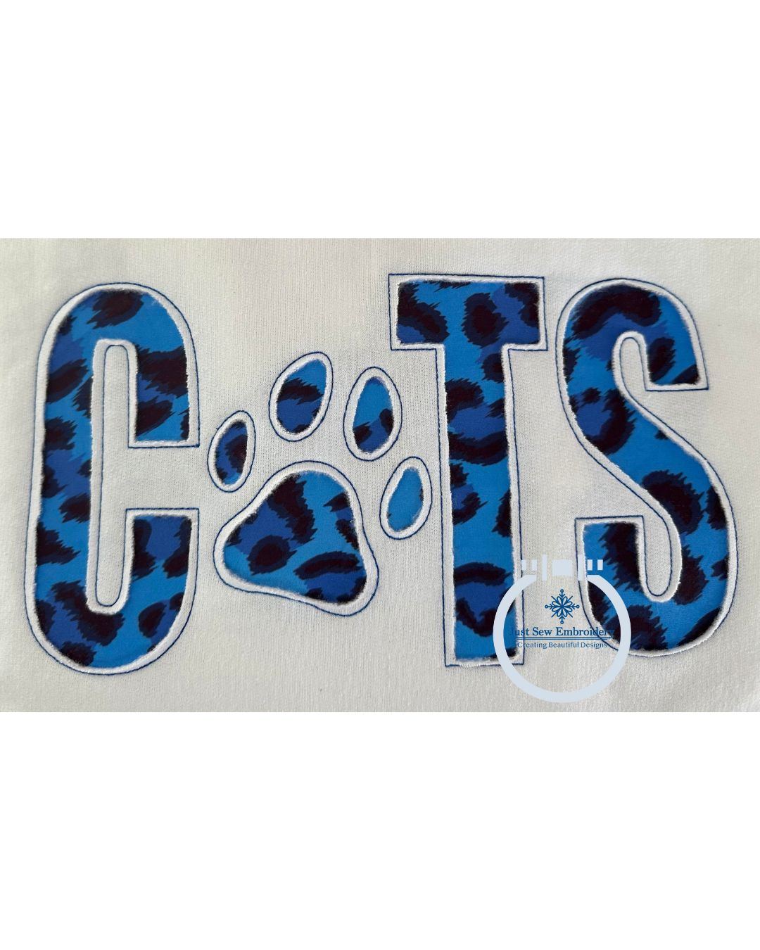 Cats Reverse Applique Embroidery Design Bean Stitch Paw Print Design Machine Embroidery Five Sizes 5x7, 8x8, 9x9, 6x10, and 7x12 Hoop