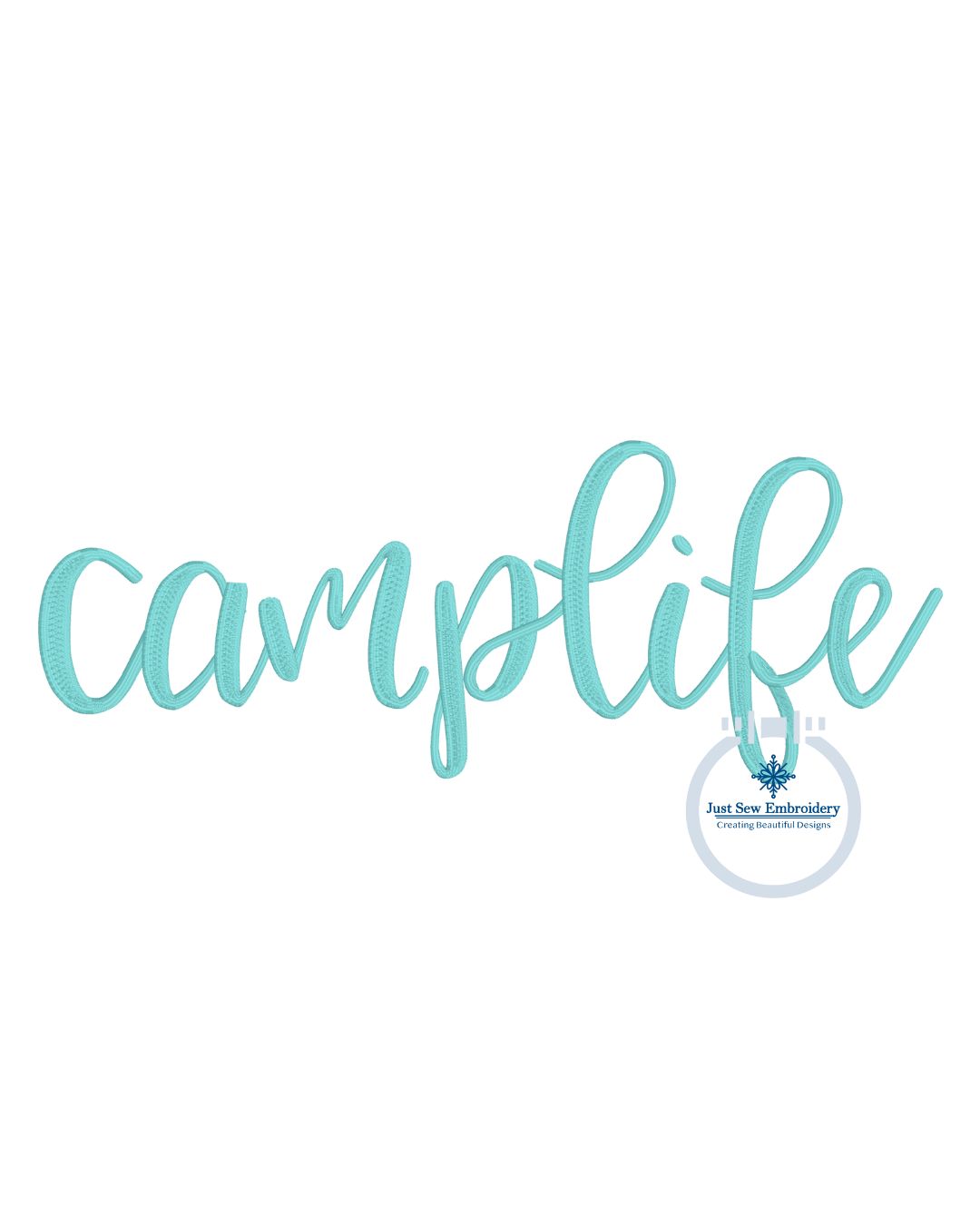 Camp Life Embroidery Design Satin Stitch 8x12 hoop size