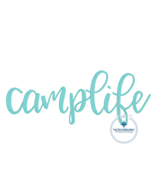 Camp Life Embroidery Design Satin Stitch 8x12 hoop size