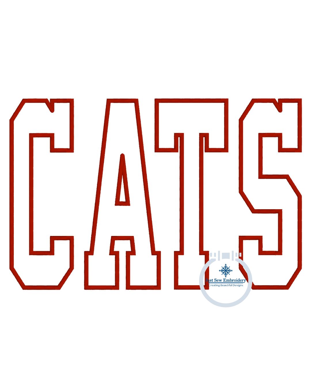 Cats Applique Embroidery Design Machine Embroidery Satin Stitch Six Sizes 5x7, 8x8, 9x9, 6x10, 7x12, and 8x12 Hoop