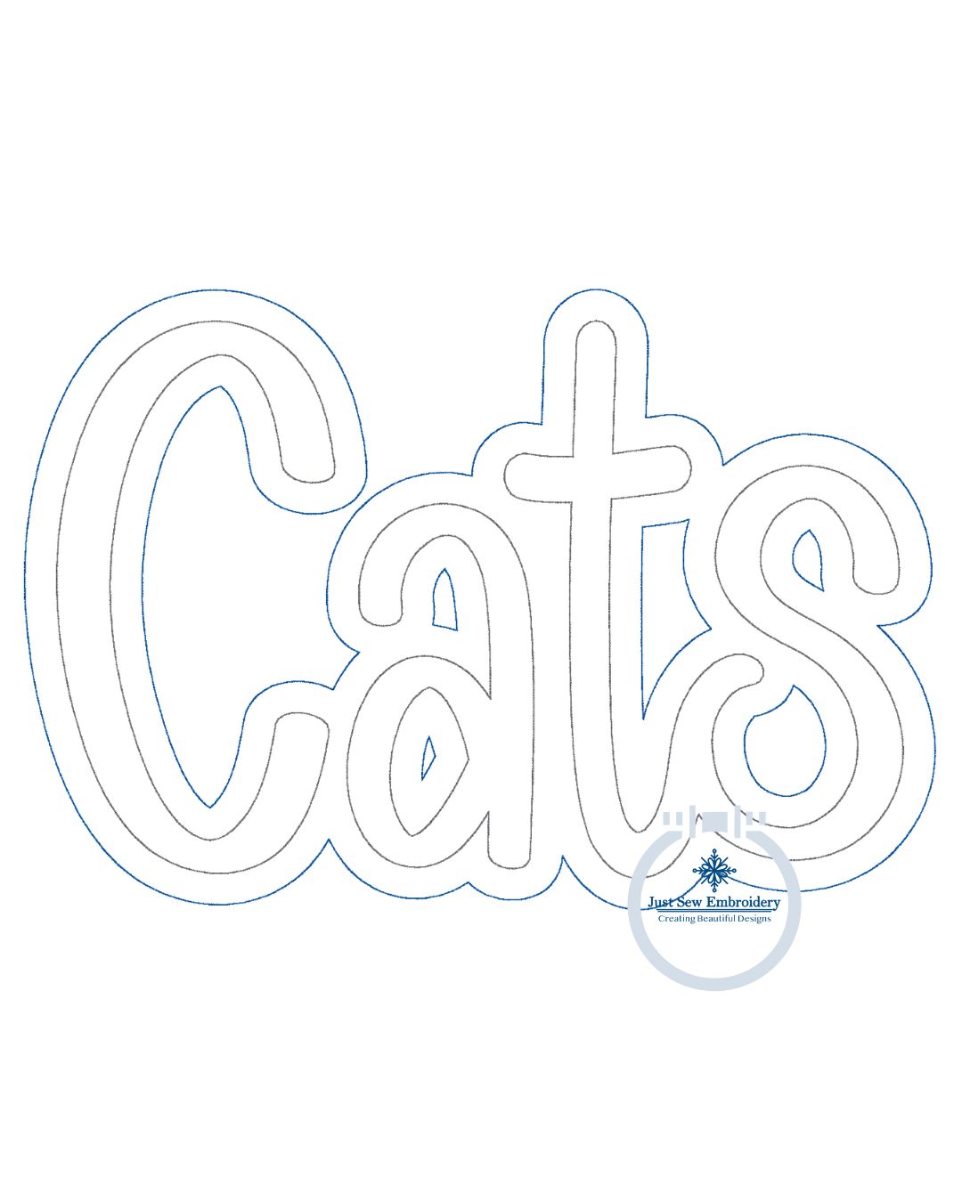 Cats Applique Embroidery Bean Two Layer Design Machine Embroidery Five Sizes 5x7, 8x8, 6x10, 7x12, and 8x12 Hoop