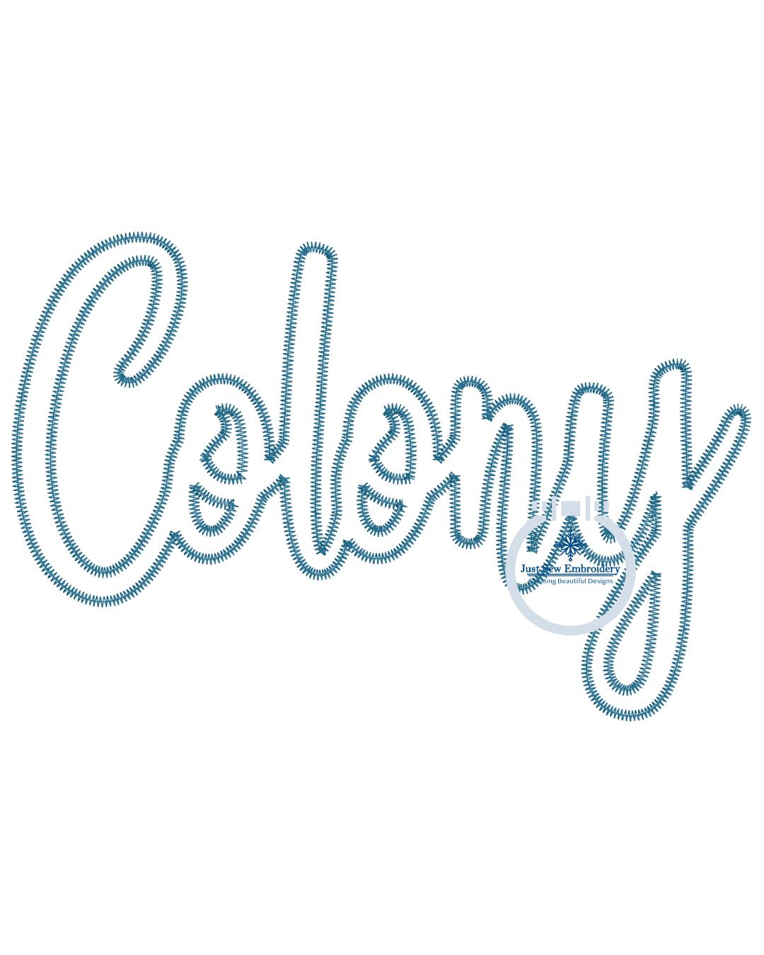 Colony Script Satin Applique Embroidery Design Five Sizes 5x7, 8x8, 6x10, 7x12, and 8x12 Hoop