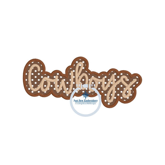Cowboys Hat Patch Embroidery Script Design in One Size