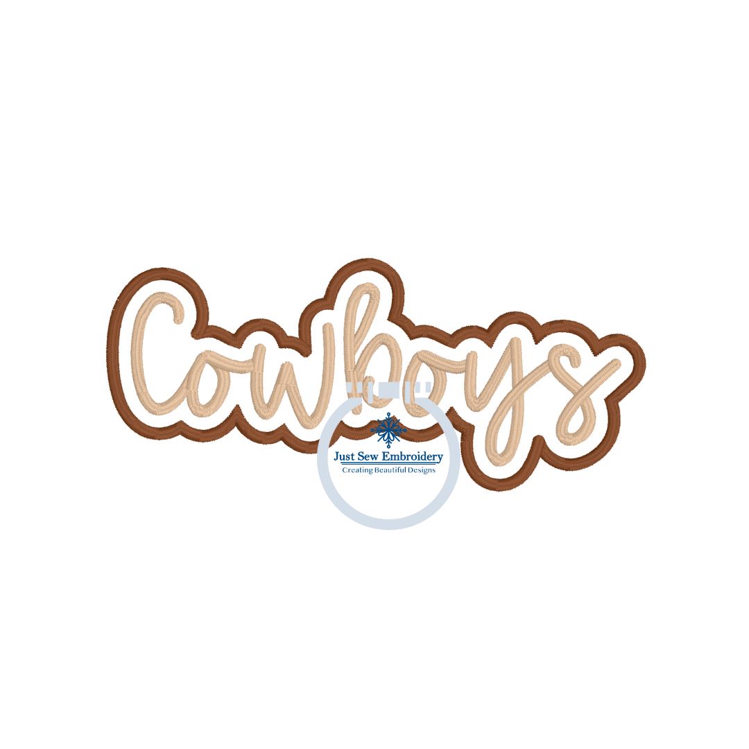 Cowboys Hat Patch Embroidery Script Design in One Size