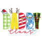 DADDY Claus Christmas Applique Embroidery Design Zigzag Applique Five Sizes 5x7, 8x8, 6x10, 7x12, and 8x12 Hoop