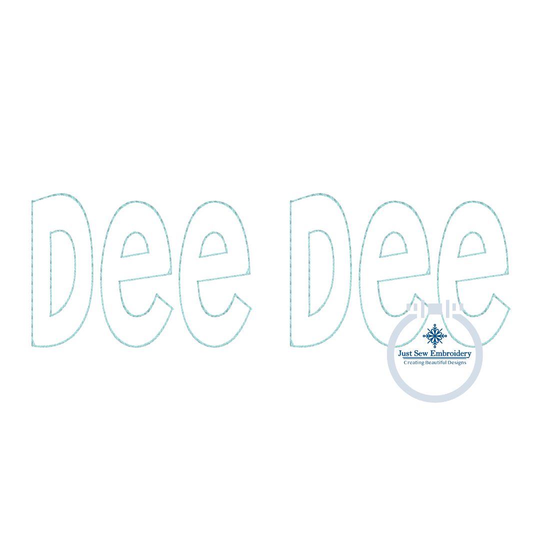 Dee Dee Applique Embroidery Design Raggy Bean Edge Stitch Grandma Mother's Day Gift 8x12 Hoop