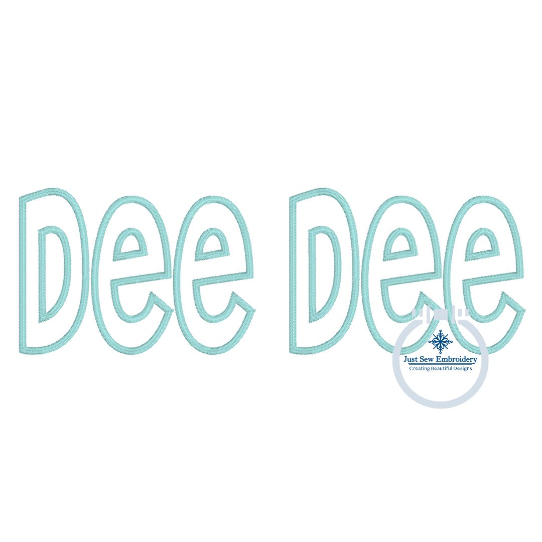 Dee Dee Applique Embroidery Design Satin Edge Stitch Grandma Mother's Day Gift 8x12 Hoop