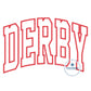 DERBY Arched Satin Applique Embroidery Design Five Sizes 5x7, 8x8, 6x10, 7x12, and 8x12 Hoop