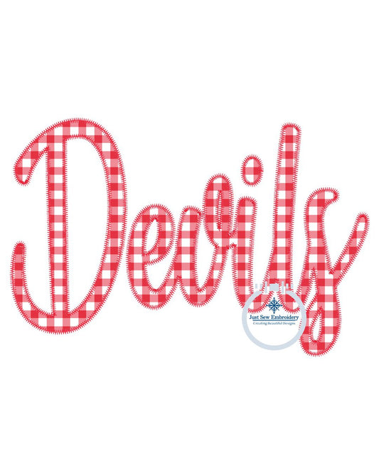 DEVILS Applique Embroidery Script Design Machine Embroidery Five Sizes Zigzag Stitch 5x7, 8x8, 6x10, 7x12, 8x12 Hoop