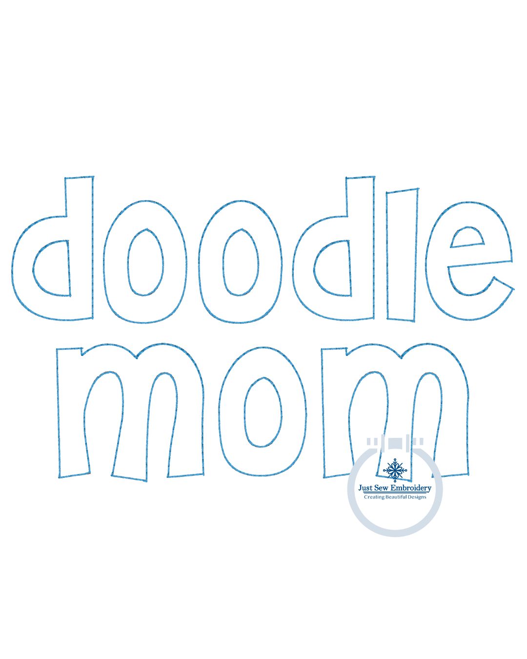 Doodle Mom Applique Embroidery Design Raggy Edge Stitch Dog Mom Doggie Mother's Day Gift 8x12 Hoop