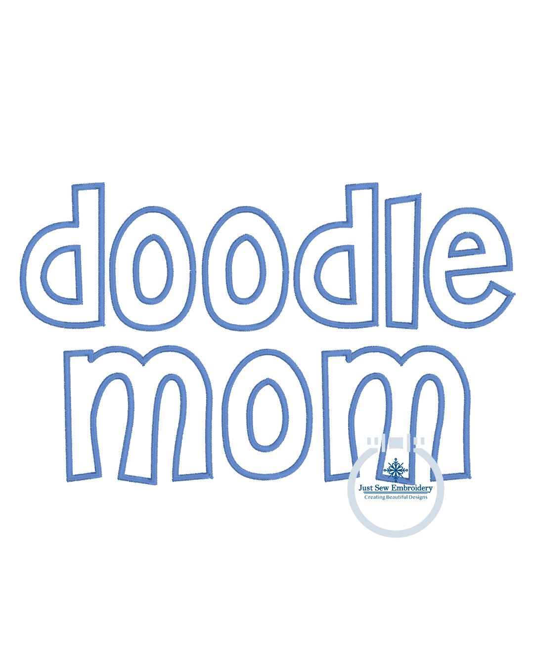 Doodle Mom Applique Embroidery Design Satin Edge Stitch Dog Mom Doggie Mother's Day Gift 8x12 Hoop
