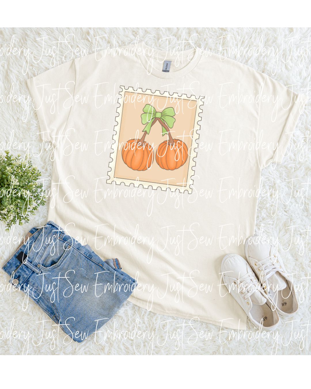 Cute Double Pumpkin Stamp Print PNG Hand Drawn Digital File