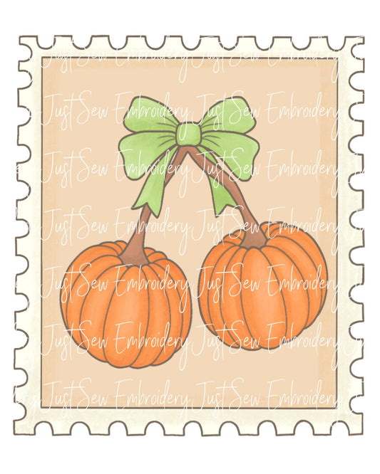 Cute Double Pumpkin Stamp Print PNG Hand Drawn Digital File