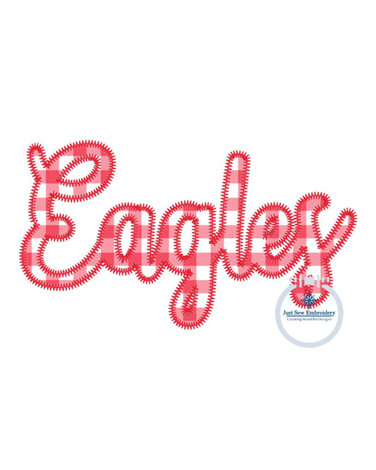 Eagles Applique Embroidery Script ZigZag Design Machine Embroidery Two Sizes 5x7 and 8x12 Hoop