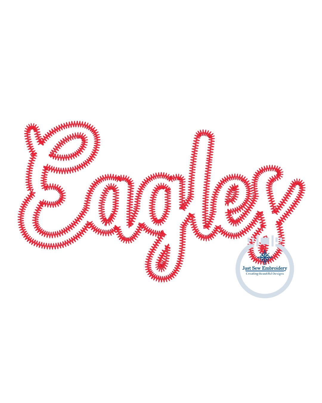 Eagles Applique Embroidery Script ZigZag Design Machine Embroidery Two Sizes 5x7 and 8x12 Hoop