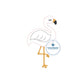 Flamingo Raggy Applique Embroidery Design in Seven Sizes 4 Inches Through 10 Inches Tall