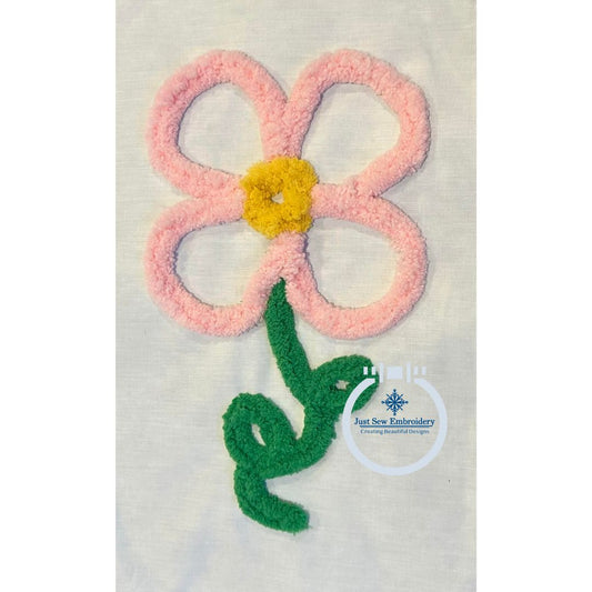 Flower Chenille Yarn Applique Machine Embroidery Design Eight Sizes Plus Eleven Split Files Total 19 Sizes