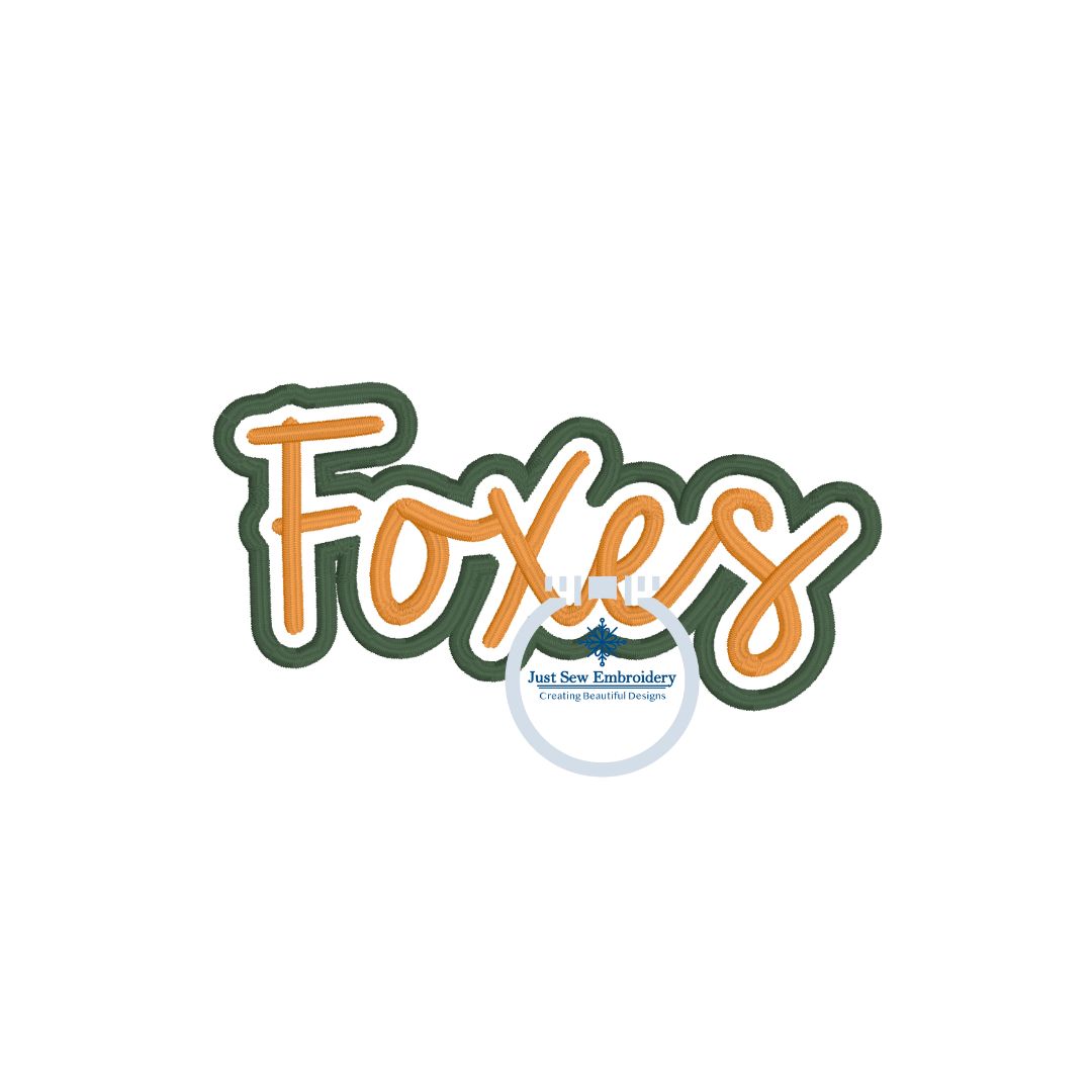 Foxes Hat Patch Embroidery Script Design in One Size (Copy)
