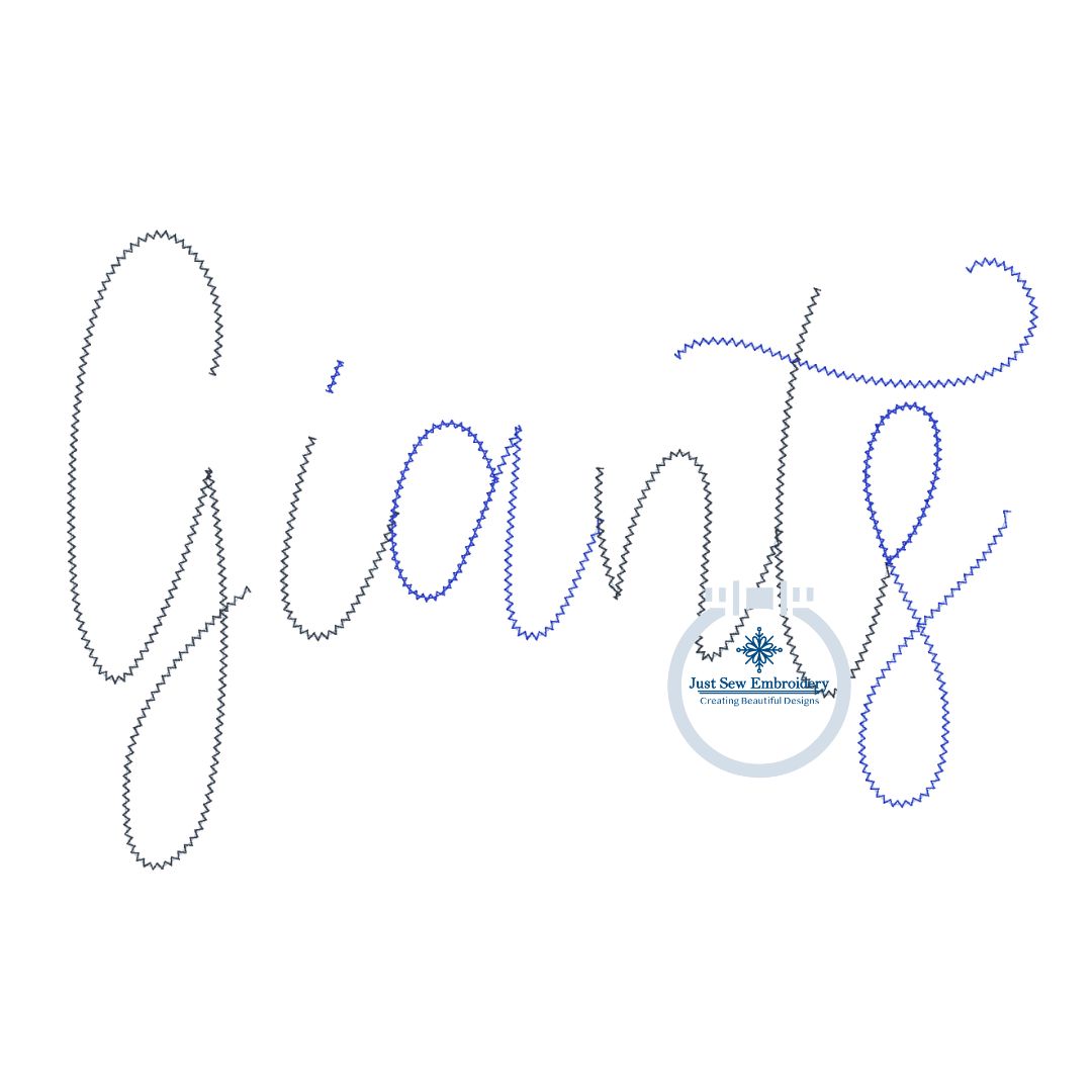 GIANTS Chenille Yarn Applique Embroidery Design Machine Embroidery Script Six Sizes 5x7, 8x8, 9x9, 6x10, 7x12, and 8x12 Hoop