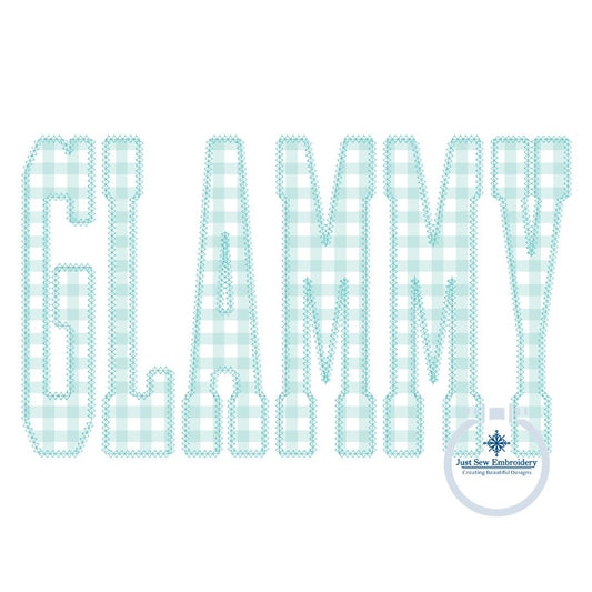 Glammy Diamond Edge Applique Embroidery Design Four Sizes 8x8, 9x9, 6x10, and 8x12 Hoop