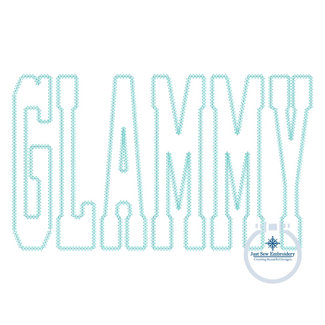 Glammy Diamond Edge Applique Embroidery Design Four Sizes 8x8, 9x9, 6x10, and 8x12 Hoop