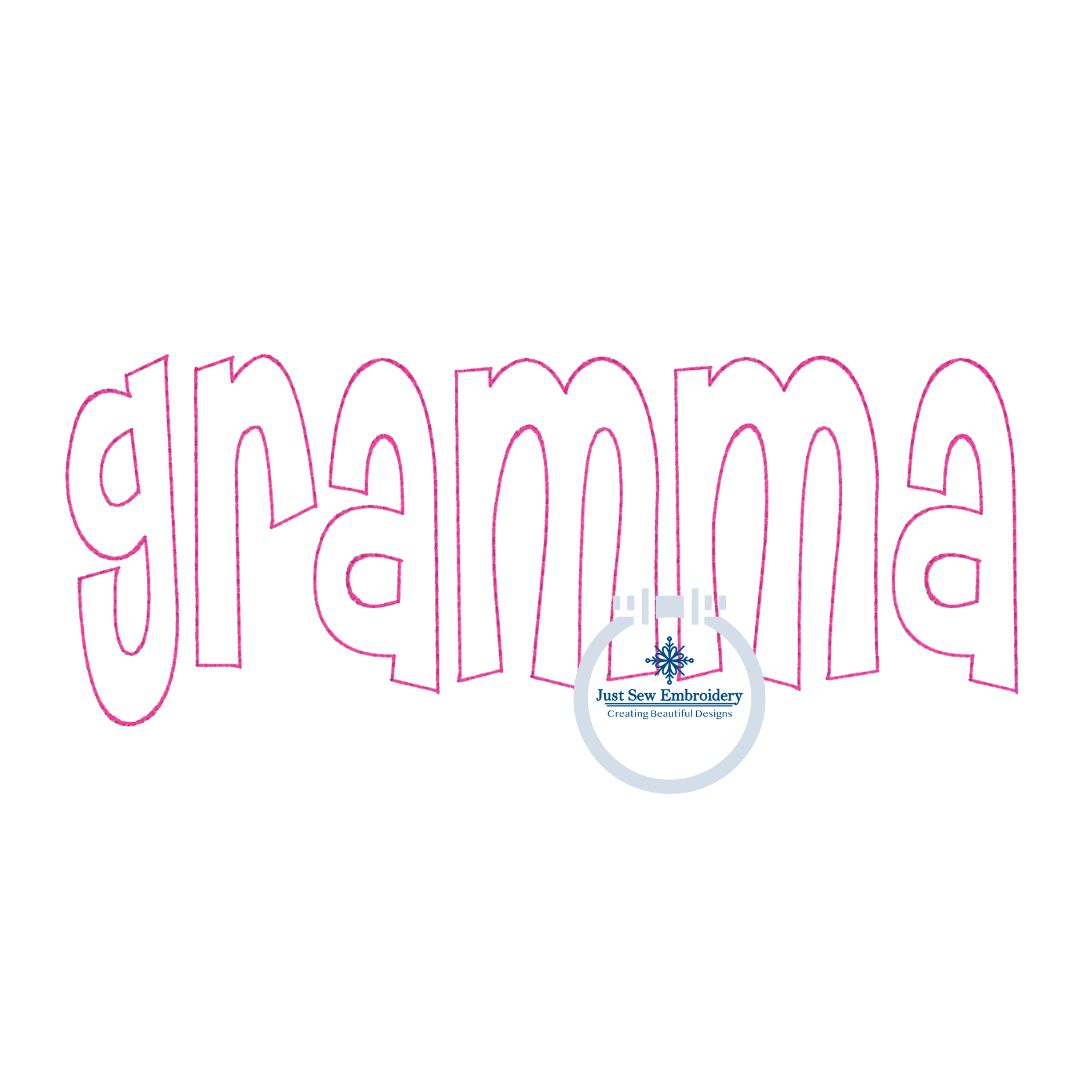 Gramma Applique Embroidery Design Raggy Bean Stitch Grandma Grandmother Mother's Day Gift 8x12 Hoop