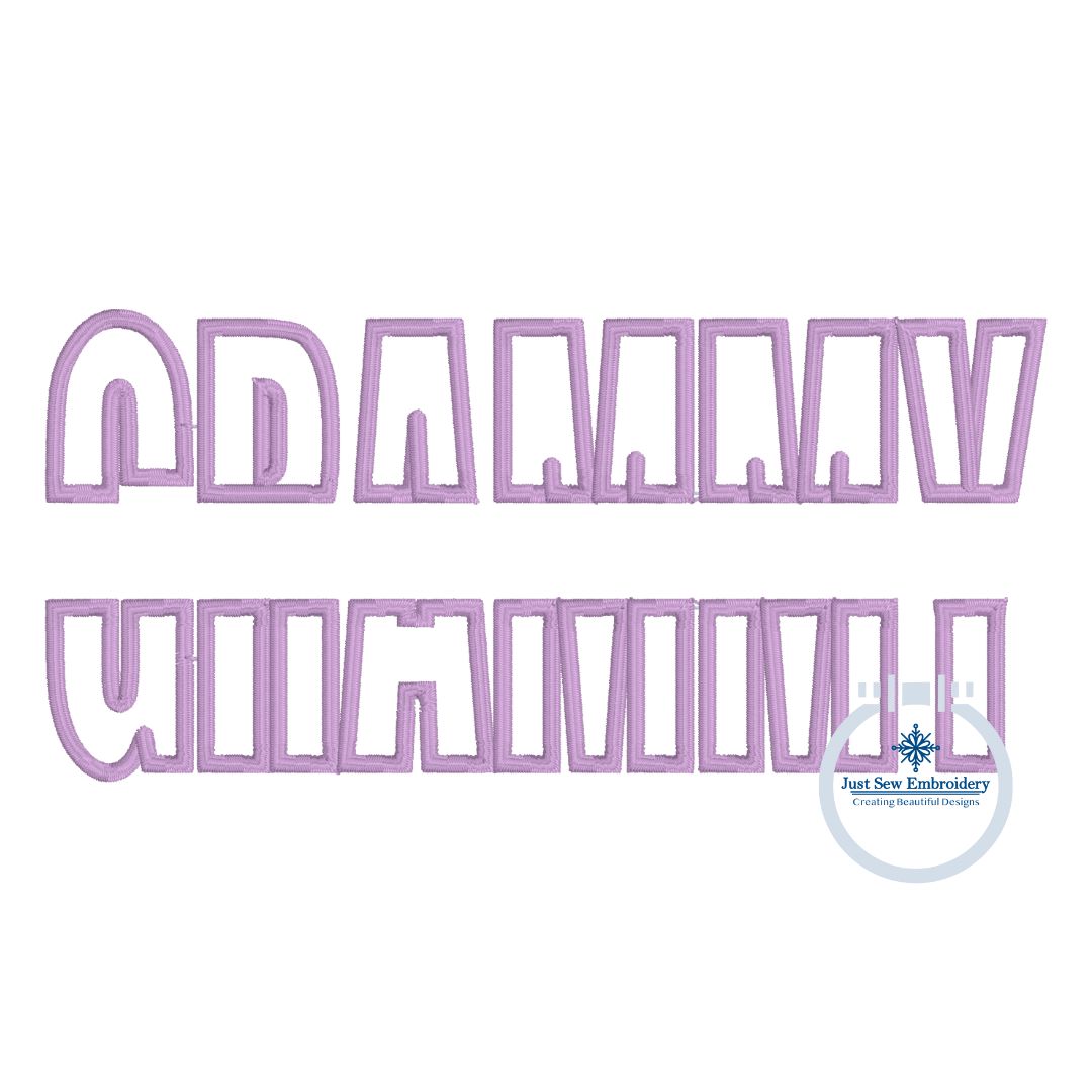 Grammy Split Applique Embroidery Design Satin Edge Stitch Grandma Mother's Day Gift Three Sizes 10, 11, and 12 Inches