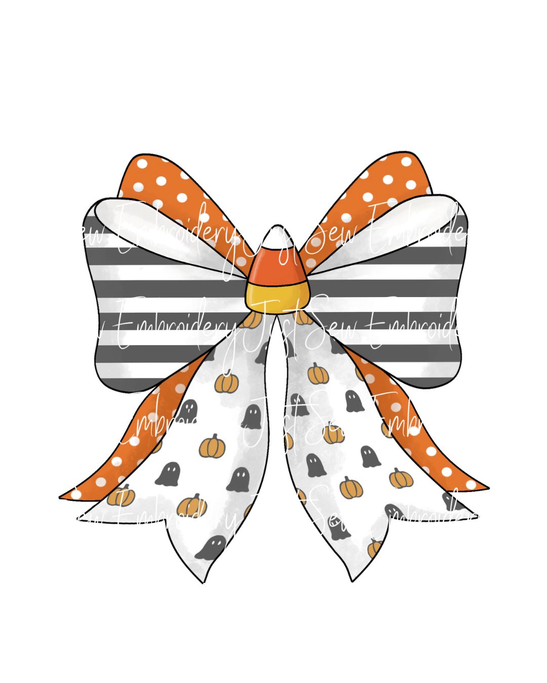 Halloween Bow Print PNG Hand Drawn Digital File