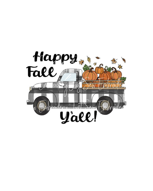 Happy Fall Yall Fall Print PNG Hand Drawn Digital File
