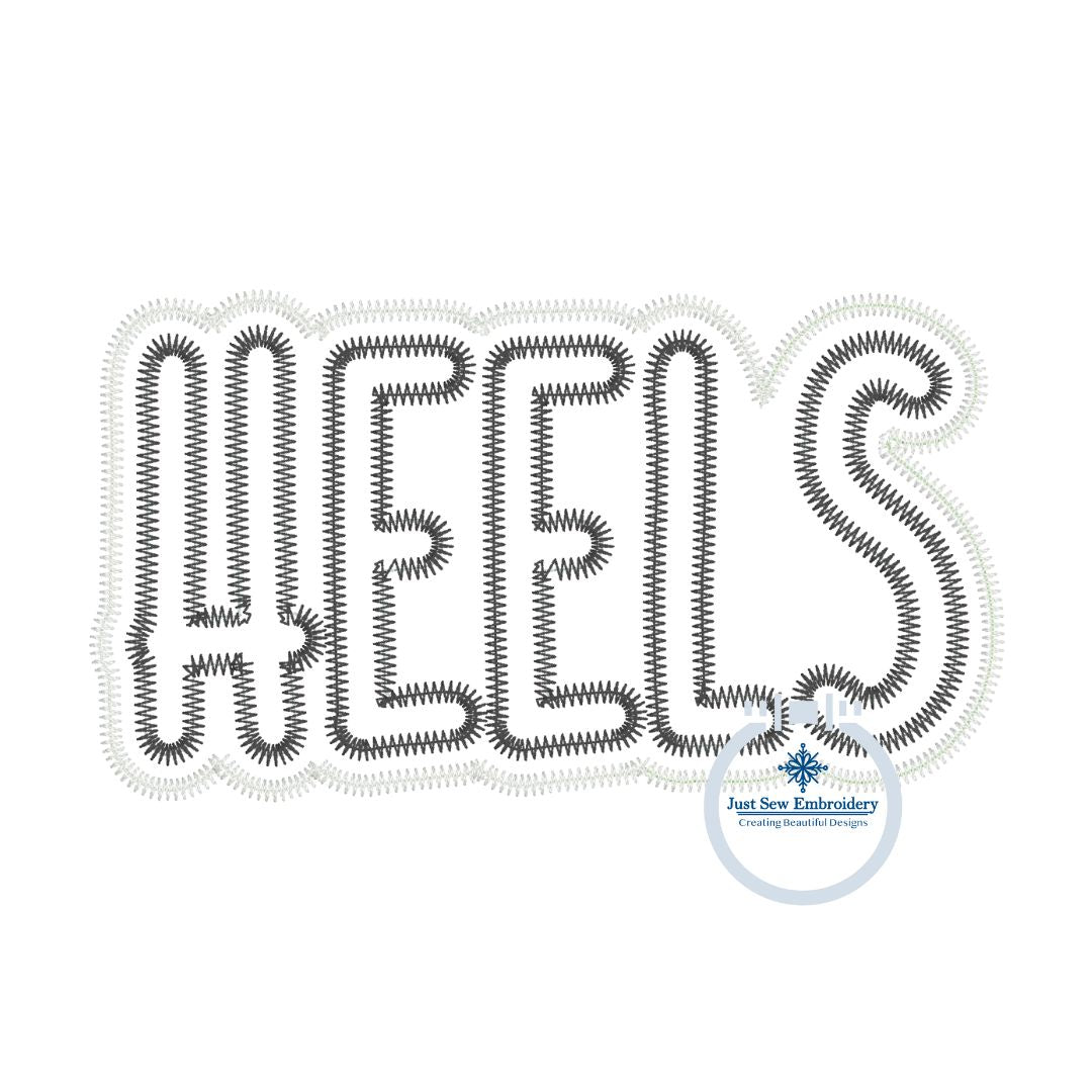 HEELS Tarheels Applique Embroidery Mascot Two Layer Design Machine Embroidery Four Sizes ZigZag Edge 5x7, 8x8, 6x10, and 8x12 Hoop