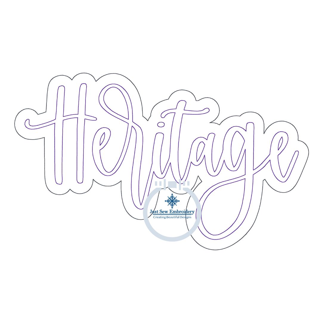 Heritage Double Raggy Applique Embroidery Two Layer Bean Stitch Design Four Sizes 5x7, 8x8, 6x10, and 7x12 Hoops