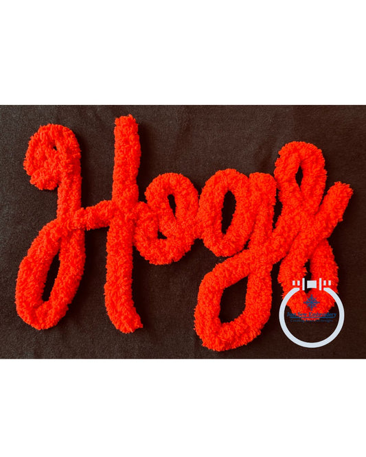 Hogs Chenille Yarn Applique Embroidery Design Five Sizes 5x7, 8x8, 6x10, 7x12, and 8x12 Hoop