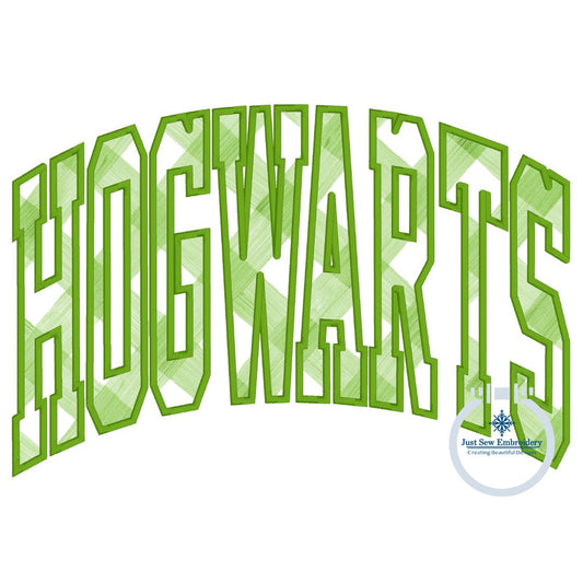 Hogwarts Arched Applique Embroidery Design Machine Embroidery Satin Stitch Two Sizes 7x12, 8x12 Hoop