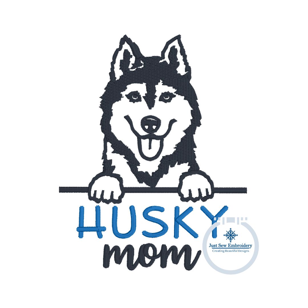 Husky Mom Peeker Embroidery Husky Embroidery Design One Size 4x4 Hoop