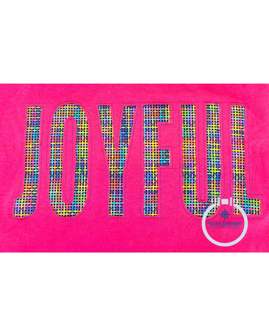 JOYFUL Dove Reverse Applique Embroidery Design Bean Stitch Six Sizes 7, 8, 9, 10, 11, and 12 Inches